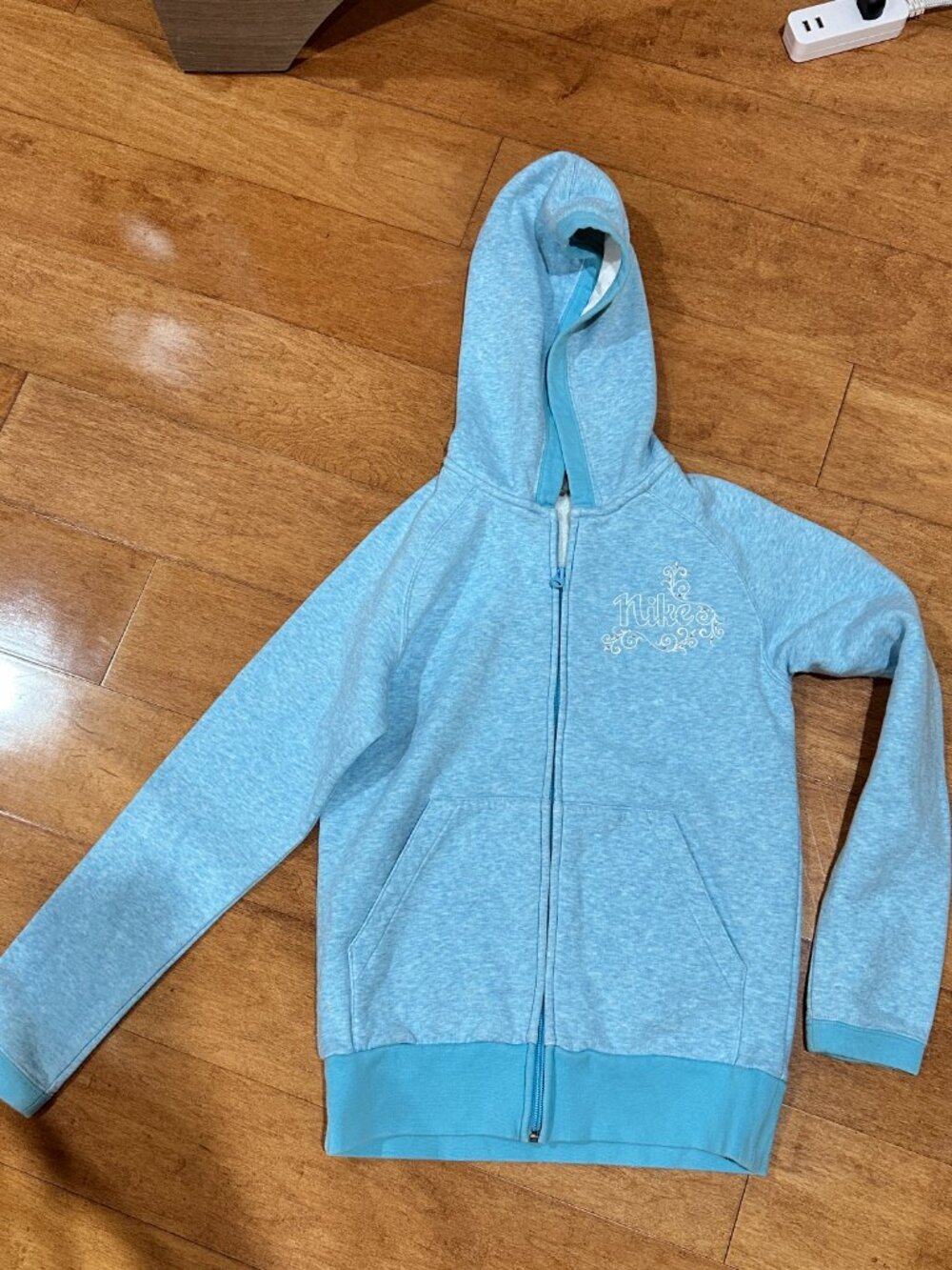 Nike Girls Sweater Youth Blue.Hoodie Swoosh Full Zip, Girls sz (L 14).